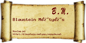 Blaustein Mátyás névjegykártya
